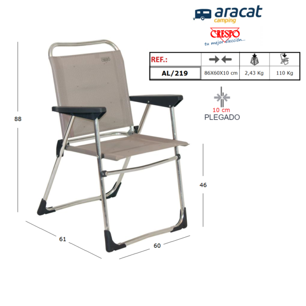 Ficha técnica sillón Crespo AL/219